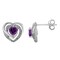 Gem And Harmony 2/3 Carat (ctw) Amethyst Heart Earrings in Sterling Silver